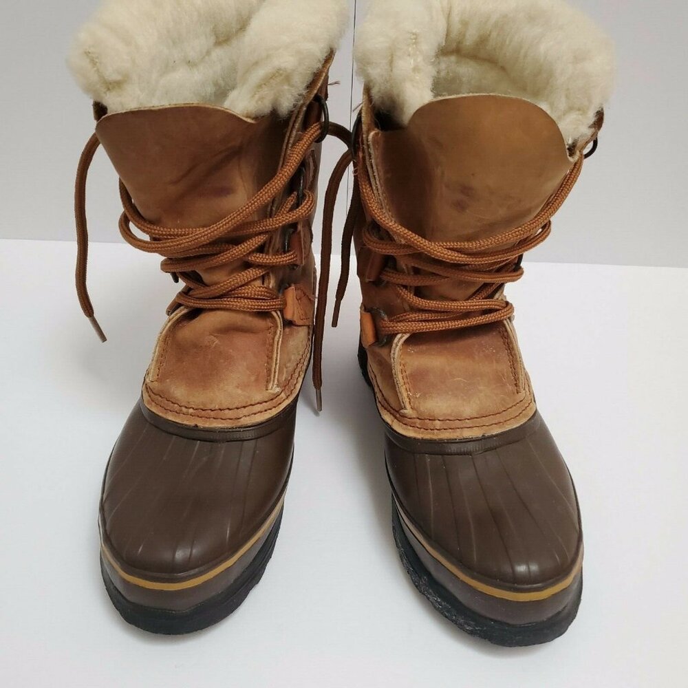 Sorel Alpine Womens Brown Insulated Leather Waterproof Made In Canada SZ 6